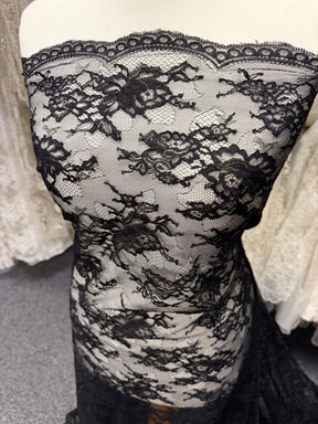 Black Raschel Lace - P429