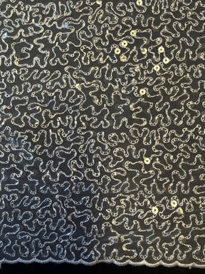 Tulle brodé de sequins ivoire – EB3001