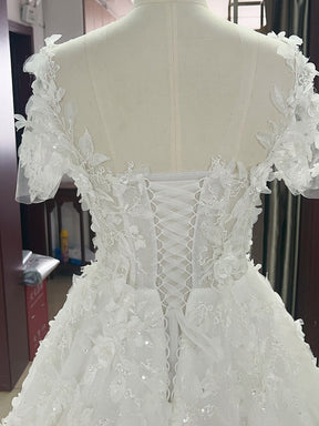 Dentelle florale 3D ivoire - Octobre