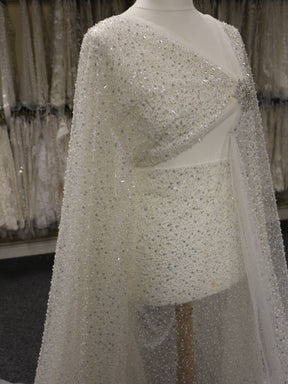Paillettes ivoire, perle et tulle perlé - Timothia