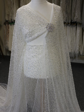 Paillettes ivoire, perle et tulle perlé - Timothia