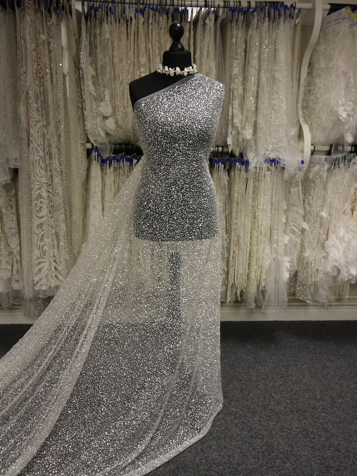 Tulle pailleté ivoire - Dusting