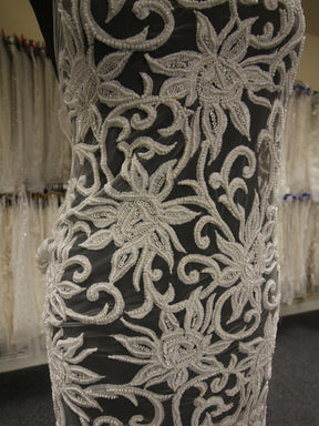 Dentelle de broderie perlée ivoire - Elsie