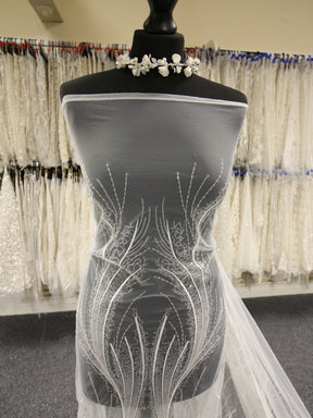 Dentelle brodée à paillettes ivoire - Urbi