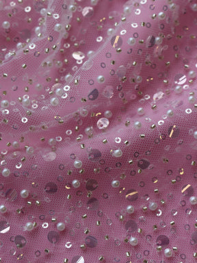 Paillettes ivoire, perle et tulle perlé - Timothia