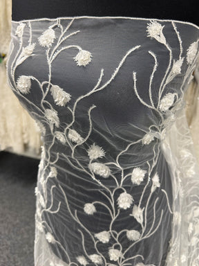 Dentelle Tulle Brodée Ivoire - Appolline