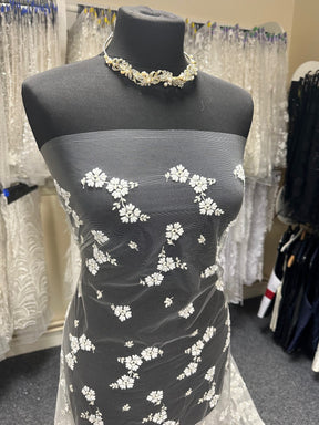 Dentelle Broderie Florale Ivoire - Morag