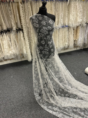Tulle Fleur Pailleté Ivoire - Blink