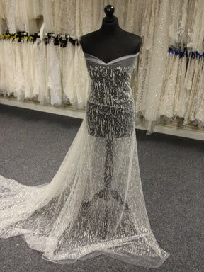 Dentelle pailletée ivoire - Elise