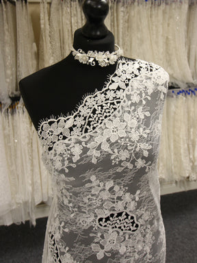 Dentelle Raschel Brodée Ivoire - Aranza