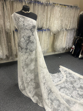 Organza de soie imprimé ivoire - Belissa