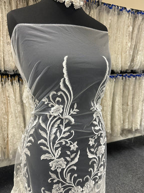 Dentelle Brodée Paillettes Ivoire - Gilma