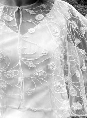 Dentelle Tulle Brodée Ivoire - Appolline