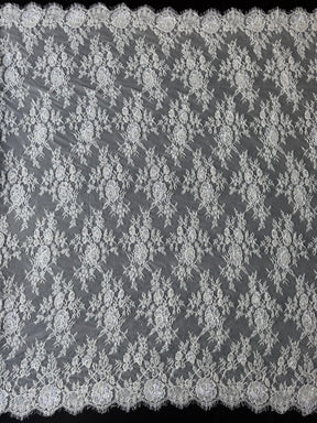 Dentelle Raschel perlée à la main ivoire - Jonelle