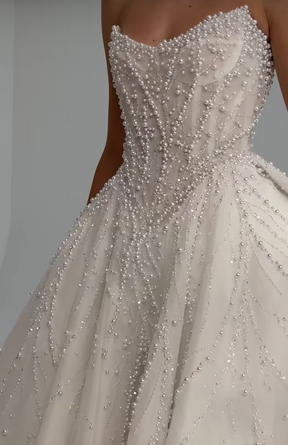 Dentelle ivoire en perles et perles - Jivka