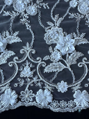 Dentelle florale ivoire – Geneviève (CF)