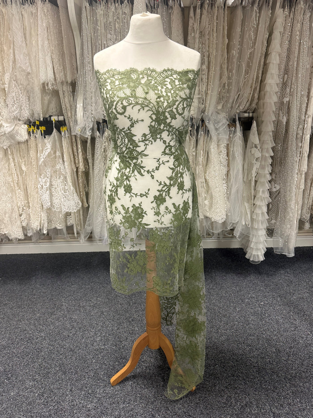 Dentelle vert olive - Kate.