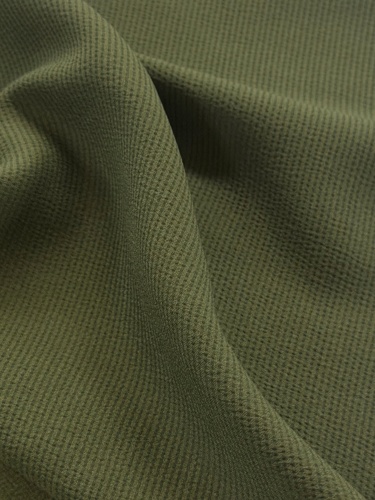 Crêpe de polyester vert kaki - Temple