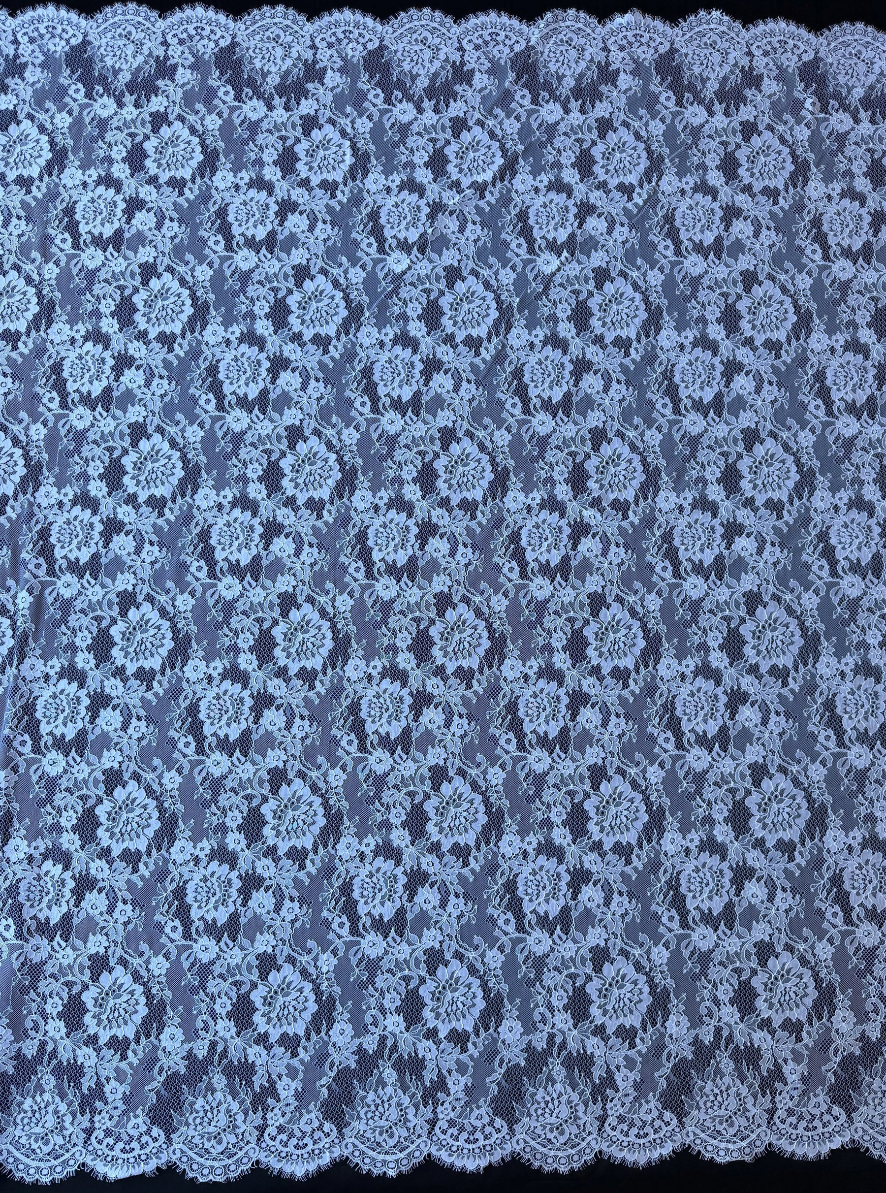 Dentelle Raschel blanche - LA1005