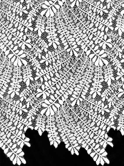 Dentelle à motif de feuilles ivoire - LA1007