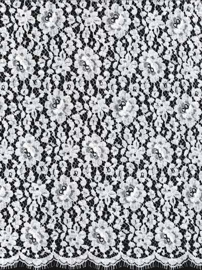 Dentelle française festonnée ivoire - LA4002
