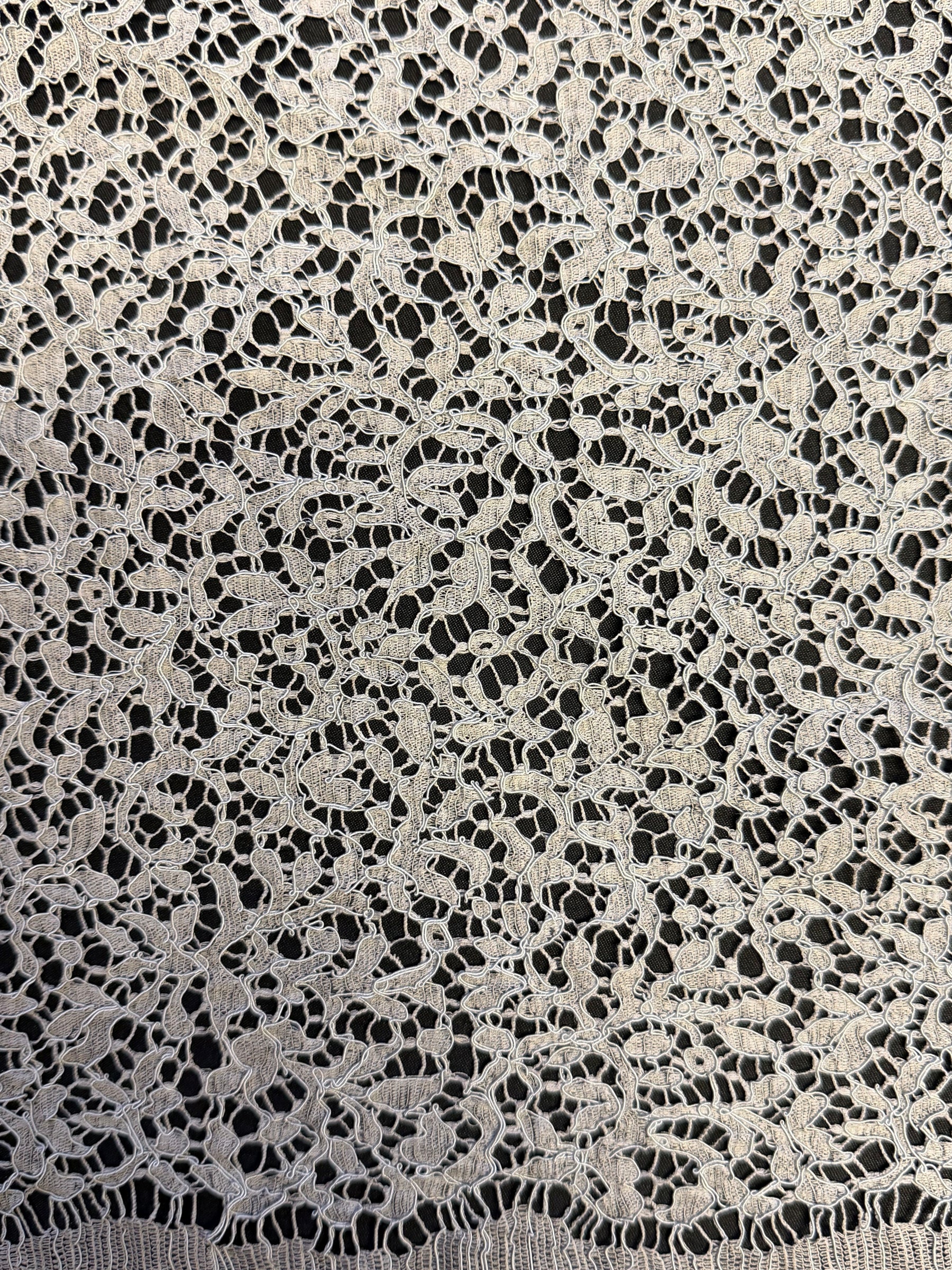 Dentelle française ivoire brodée - LA4005