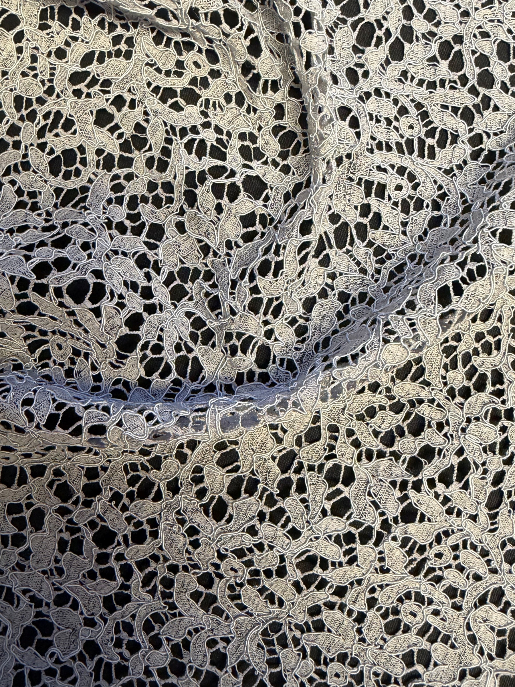 Dentelle française ivoire brodée - LA4005