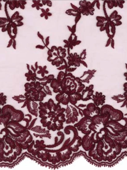 Dentelle Cordonnée Lie de Vin - LA7007