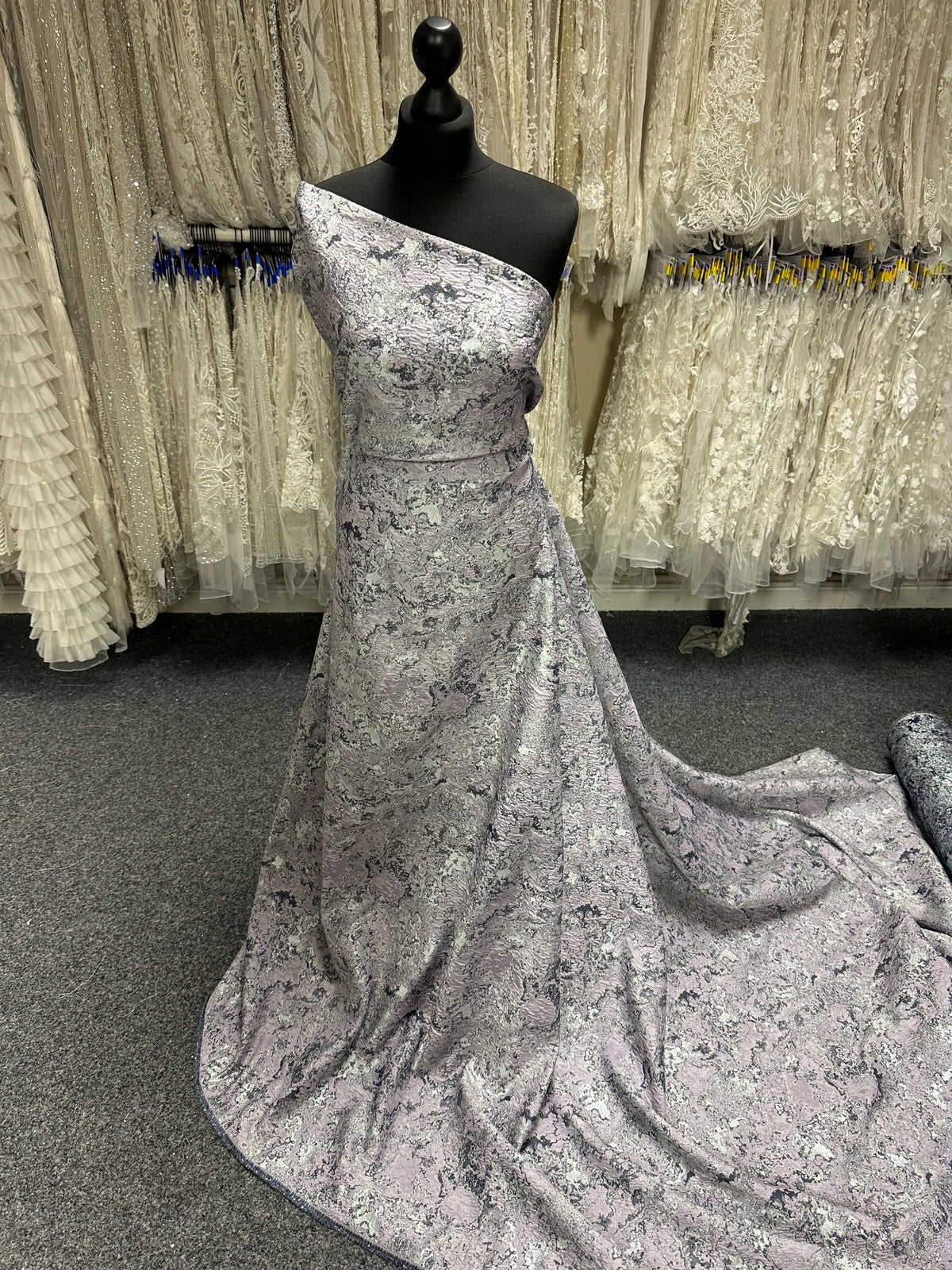 Jacquard Lurex texturé lavande - Latéral