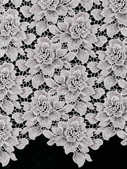 Dentelle Guipure à Paillettes Rose Poudré - LB4003