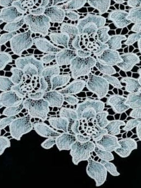 Dentelle Guipure à Paillettes Bleu Canard - LB4003