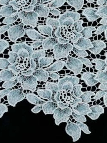 Dentelle Guipure à Paillettes Bleu Canard - LB4003