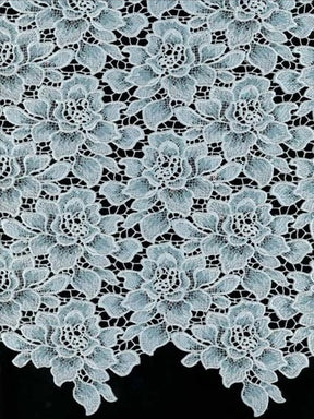 Dentelle Guipure à Paillettes Bleu Canard - LB4003