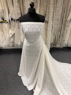 Coton brodé ivoire - EB6001