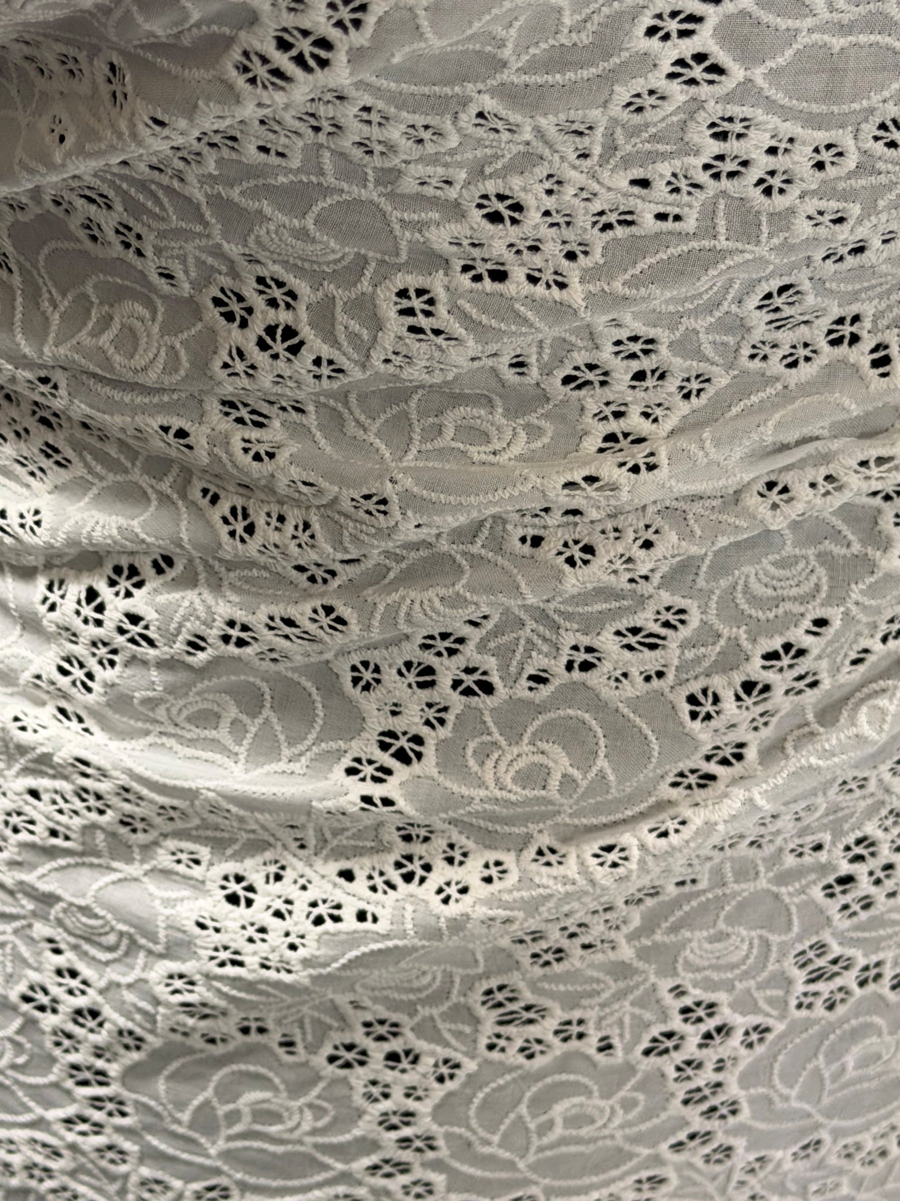 Coton brodé ivoire - EB6001