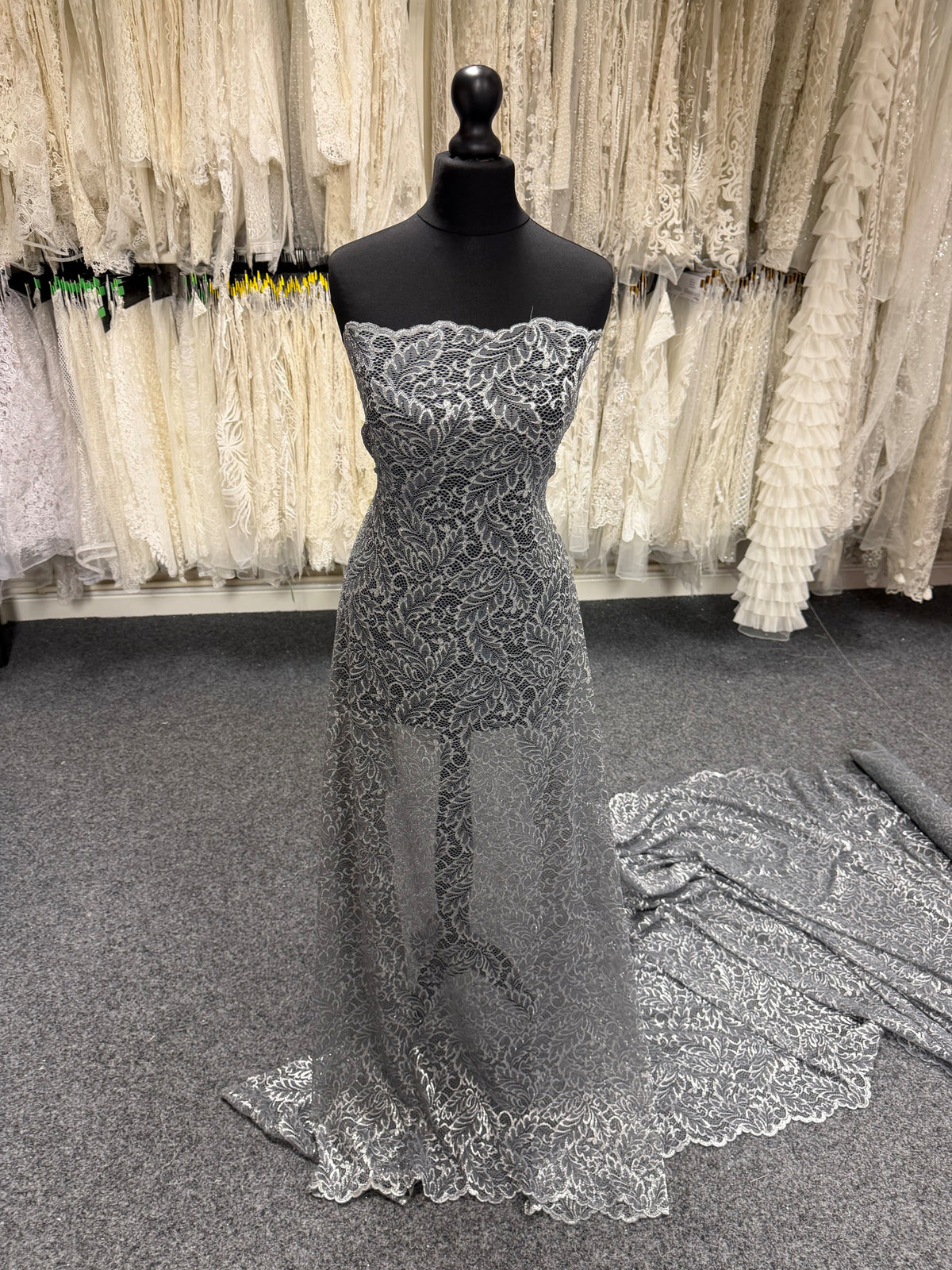 Dentelle extensible platine - LB7002