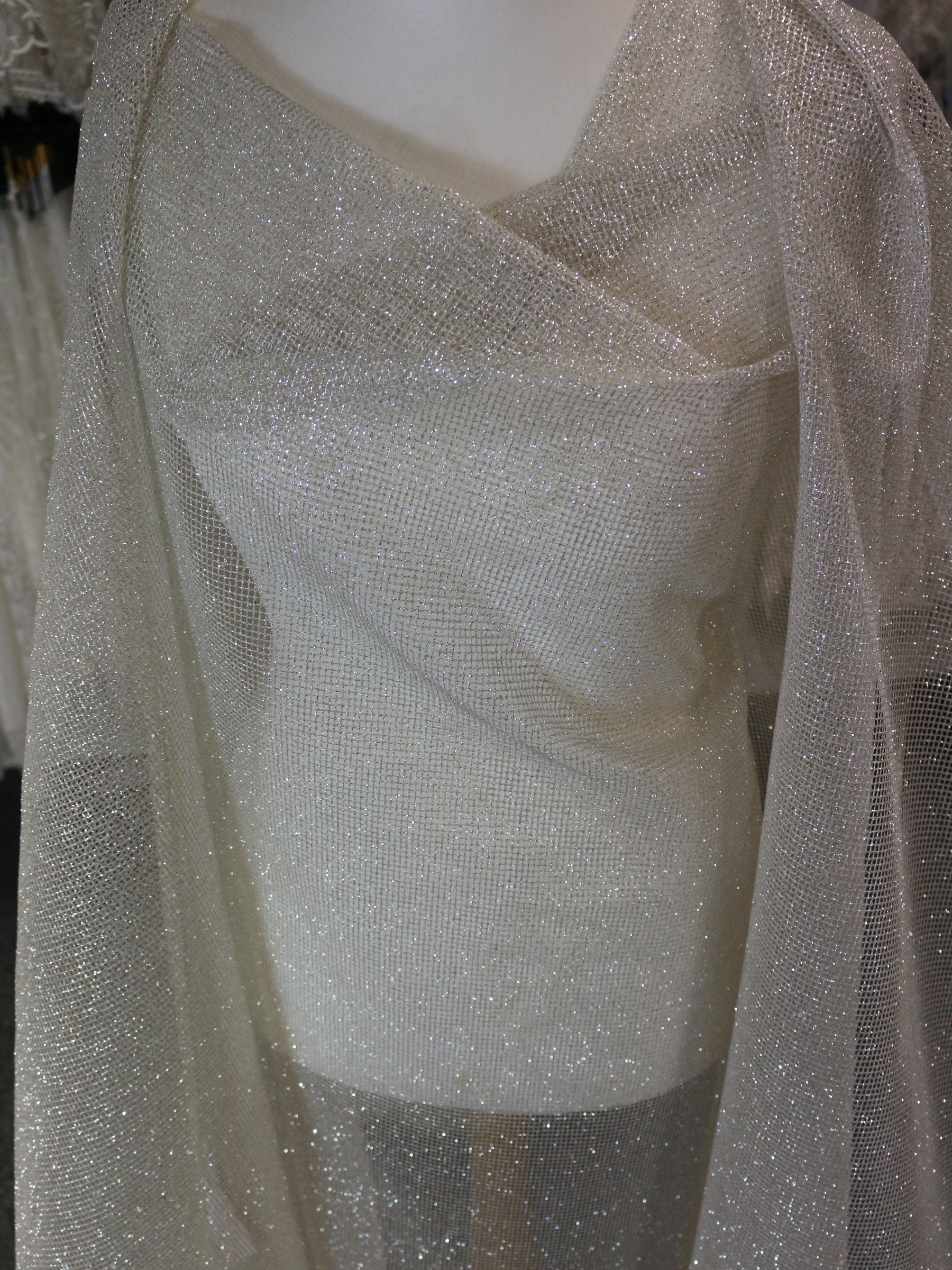 Dentelle Pailletée Ivoire - Lattenzo
