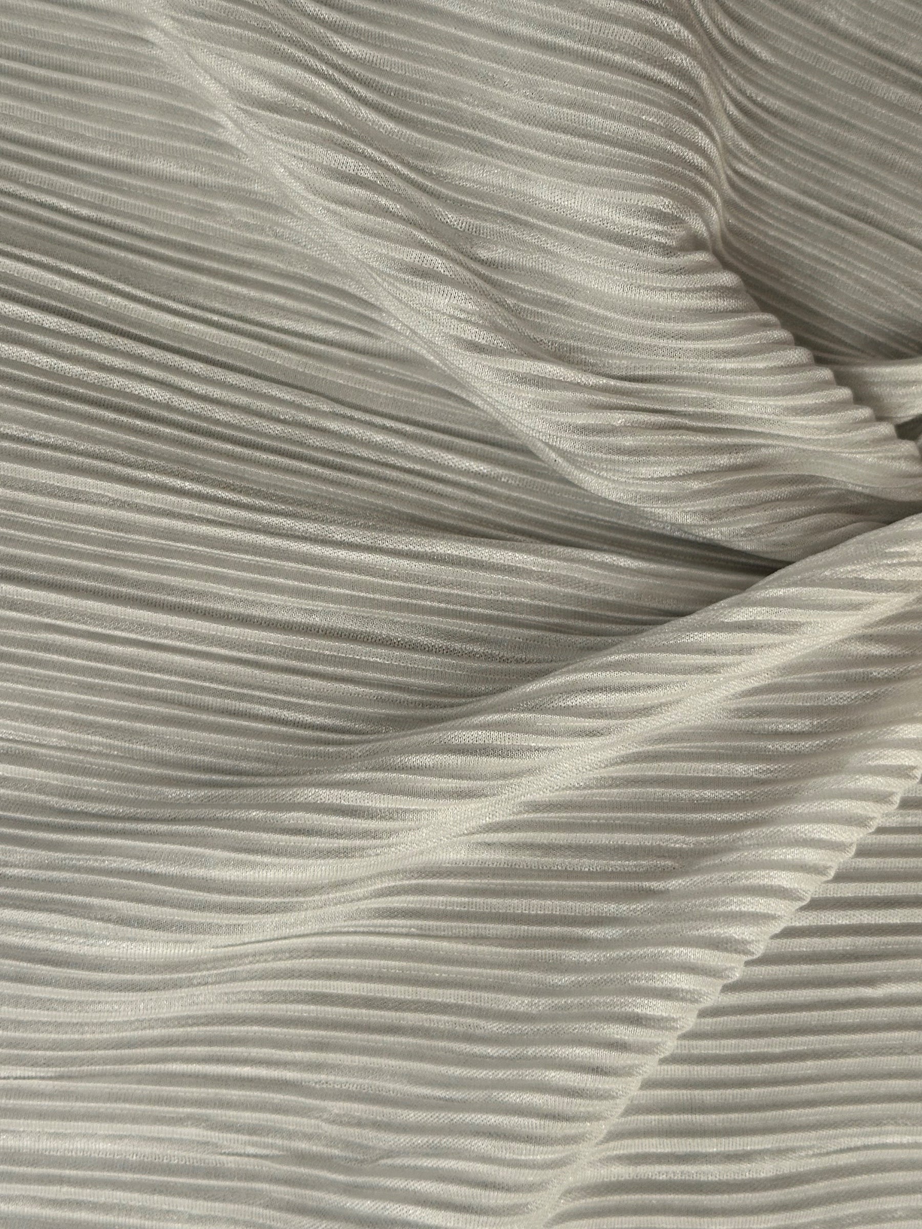 Tissu polyester plissé ivoire - Laval (CF)
