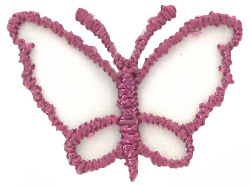 Applique papillon rose foncé - M1