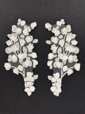 Appliques de dentelle brodée ivoire - MT6004