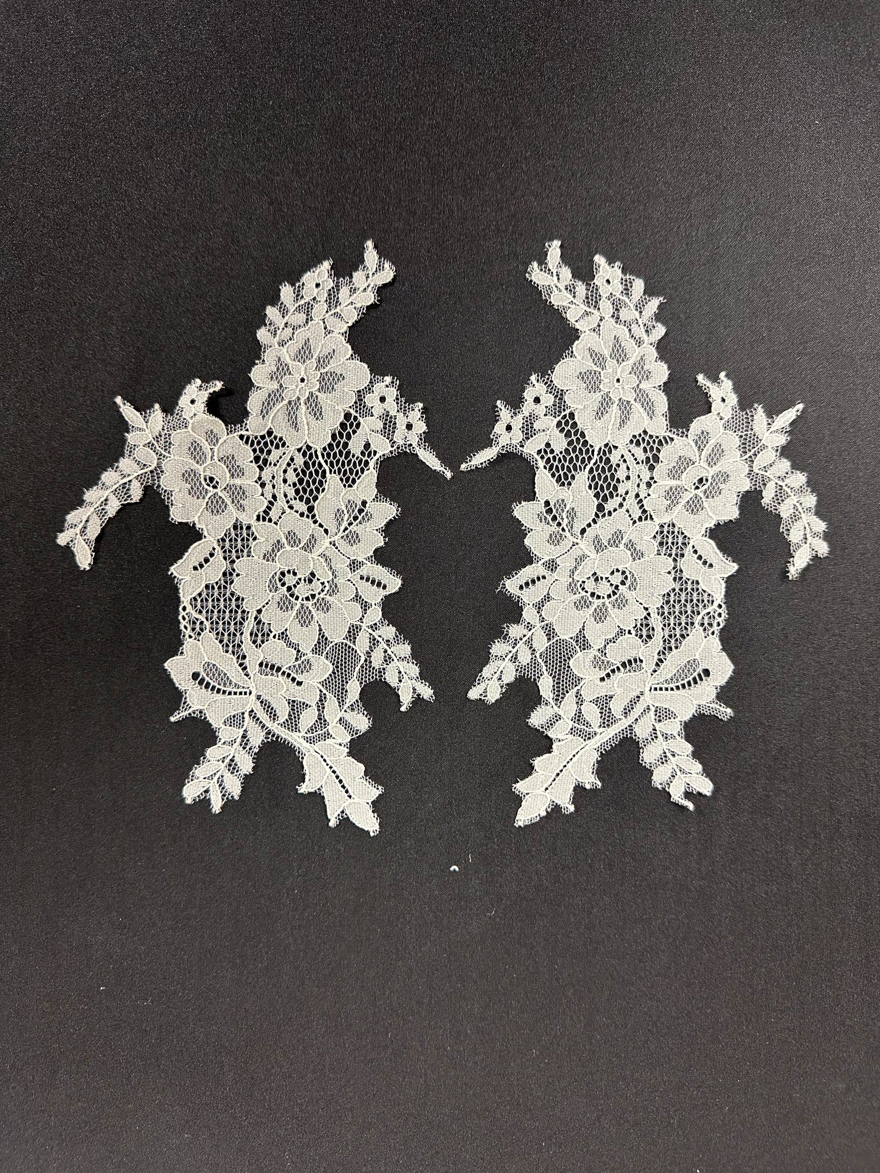 Appliques de dentelle florale ivoire - MT8003