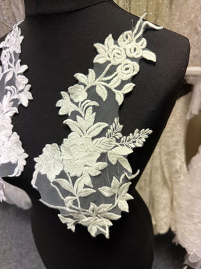 Appliques de dentelle brodée ivoire - MT8011