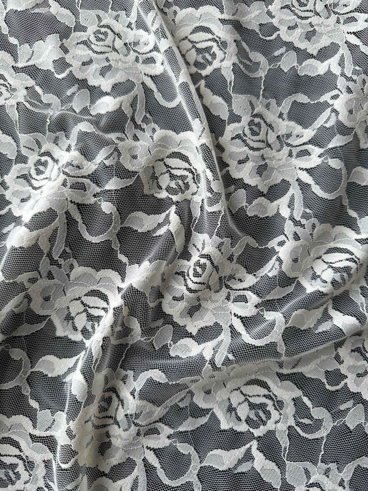 Dentelle extensible ivoire Raschel – Matina