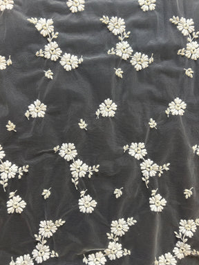 Dentelle Broderie Florale Ivoire - Morag