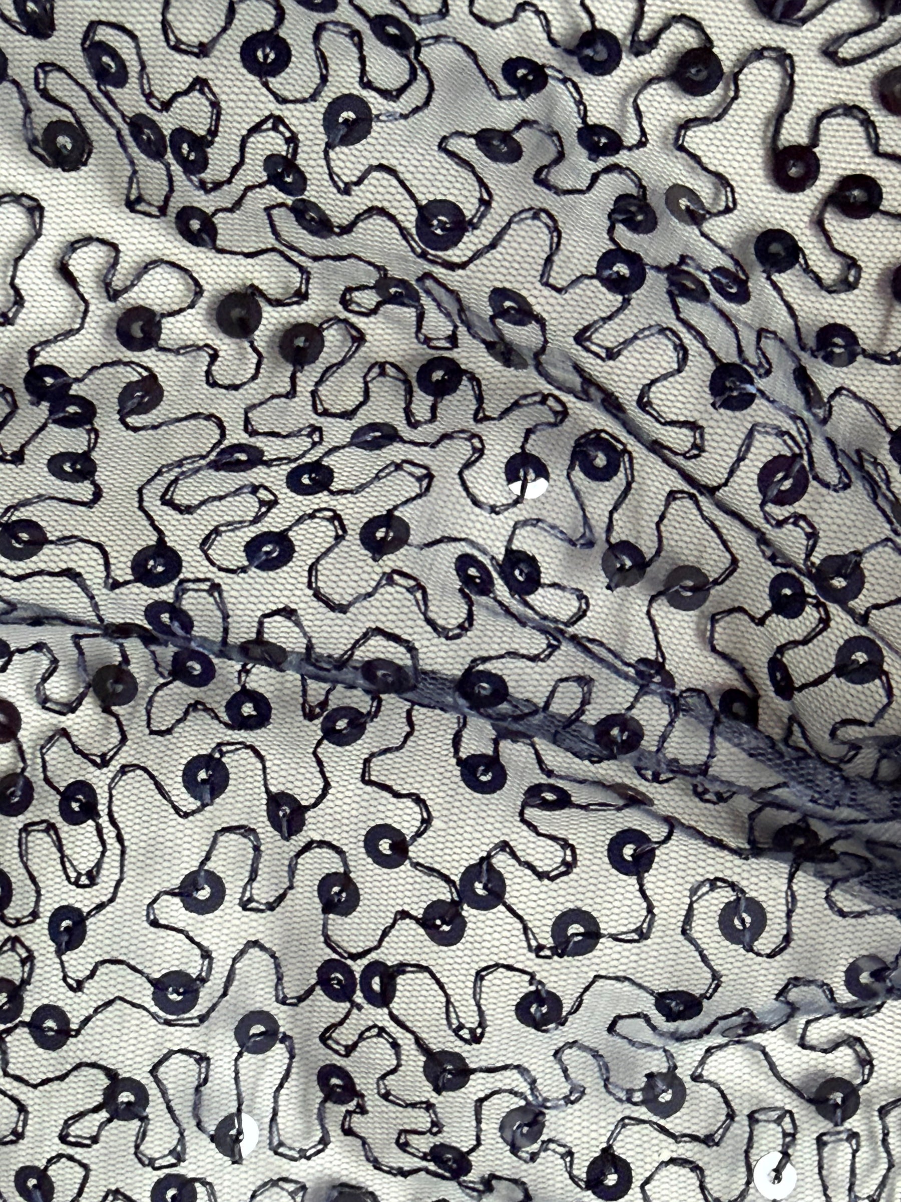 Tulle à sequins brodés bleu marine – EB3001