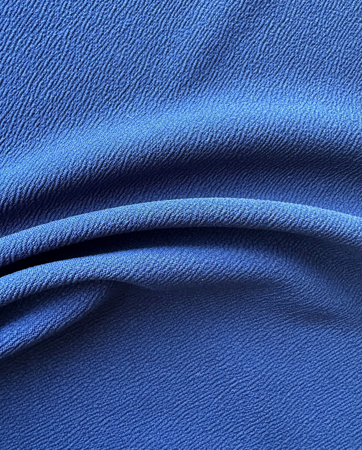 Navy Stretch Polyester Heavy Crepe - Spain