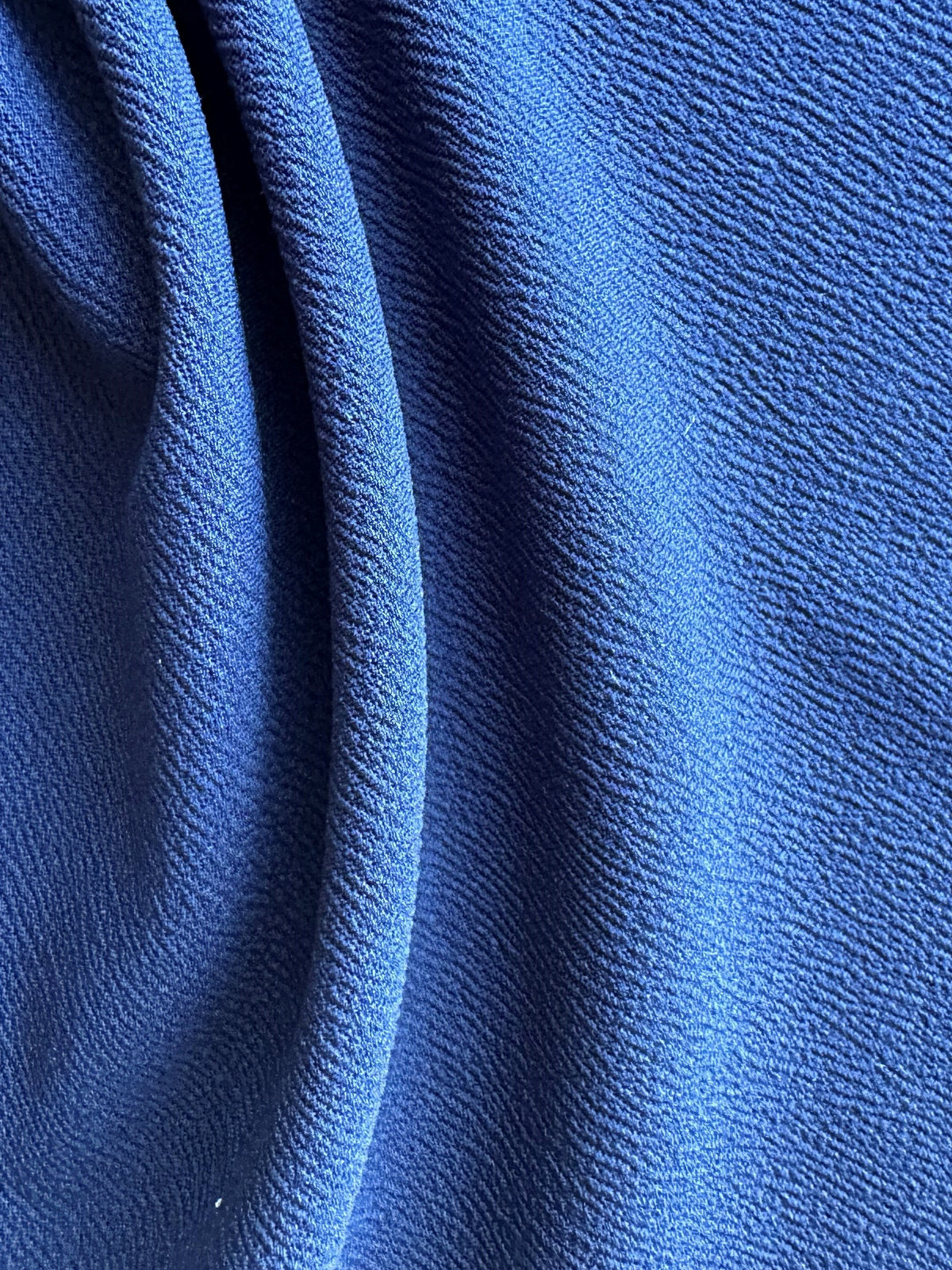 Navy Stretch Polyester Heavy Crepe - Spain