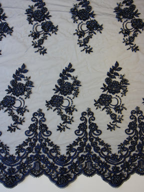 Dentelle Perlée Bleu Marine - Pilar