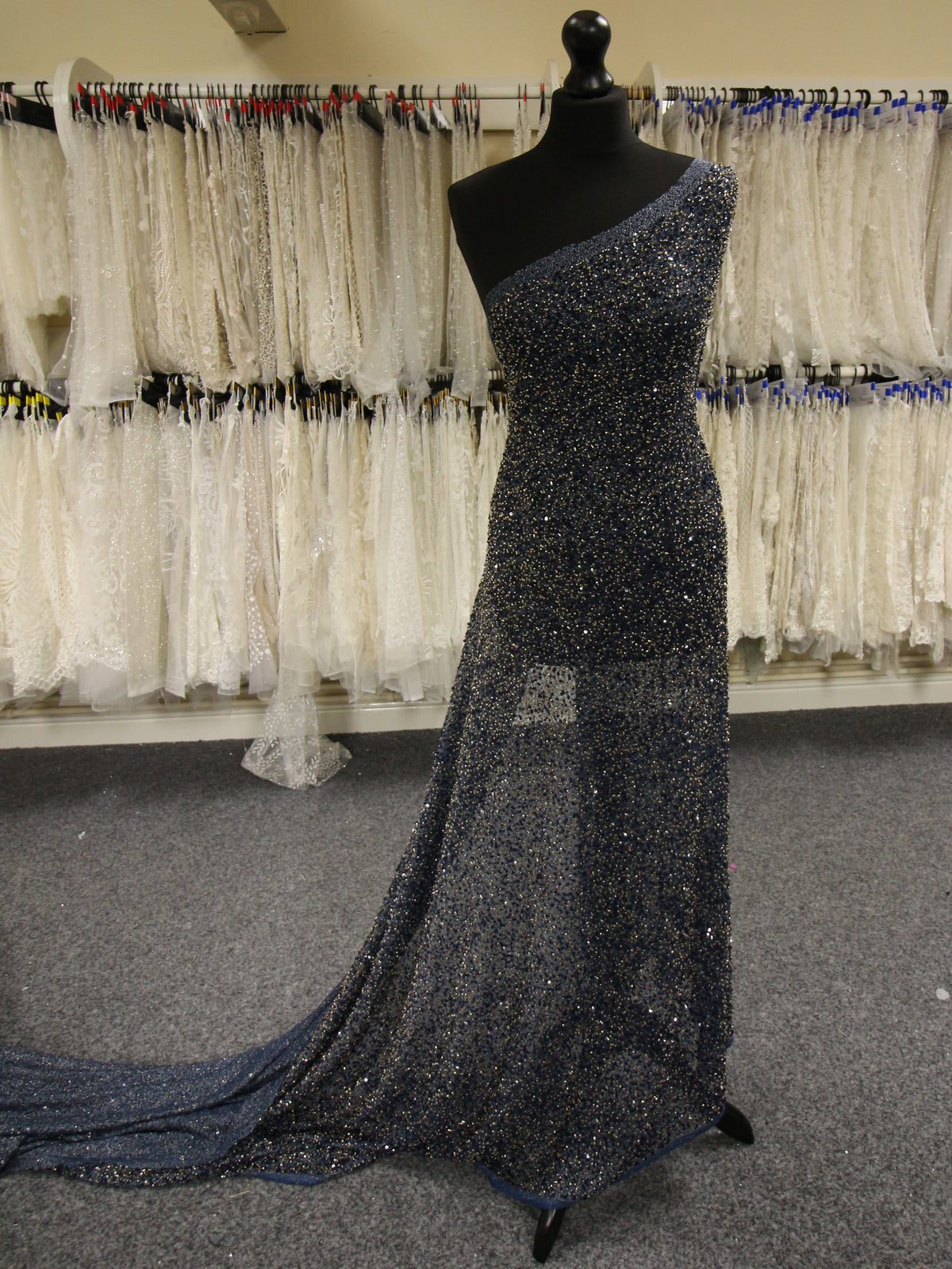 Tulle Bleu Pailettée - Davos