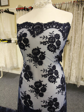 Dentelle Cordonnée Marine - Riaz